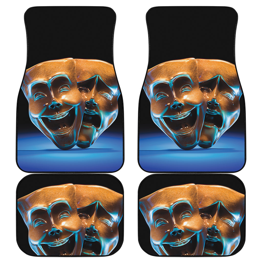 The Sock And Buskin Theatre Masks Print Front and Back Car Floor Mats