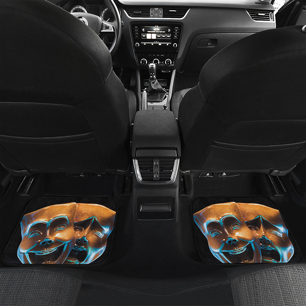 The Sock And Buskin Theatre Masks Print Front and Back Car Floor Mats