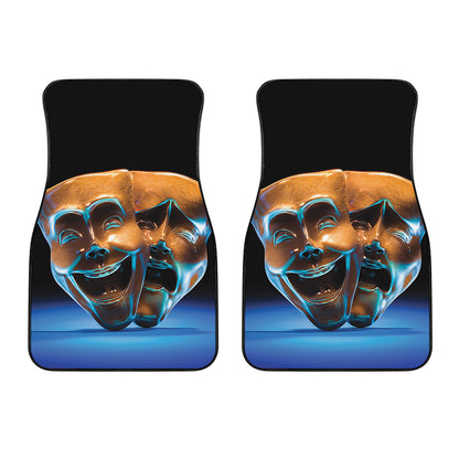 The Sock And Buskin Theatre Masks Print Front Car Floor Mats