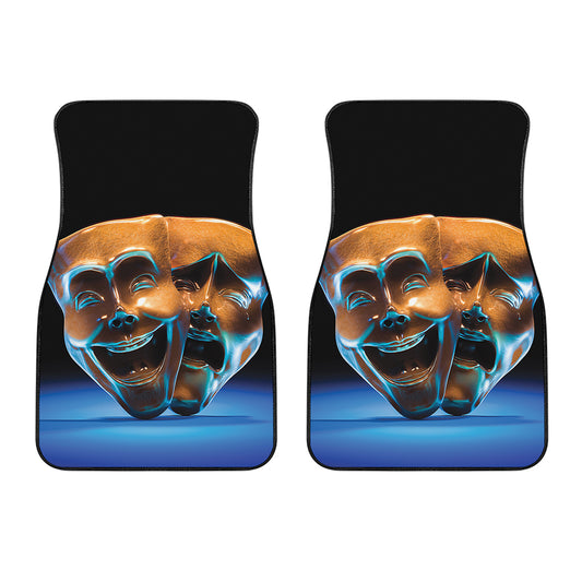 The Sock And Buskin Theatre Masks Print Front Car Floor Mats
