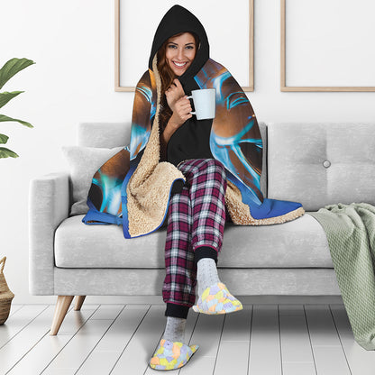 The Sock And Buskin Theatre Masks Print Hooded Blanket