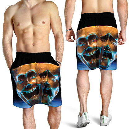The Sock And Buskin Theatre Masks Print Men's Shorts