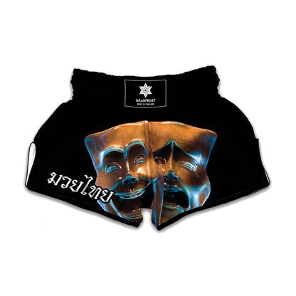 The Sock And Buskin Theatre Masks Print Muay Thai Boxing Shorts