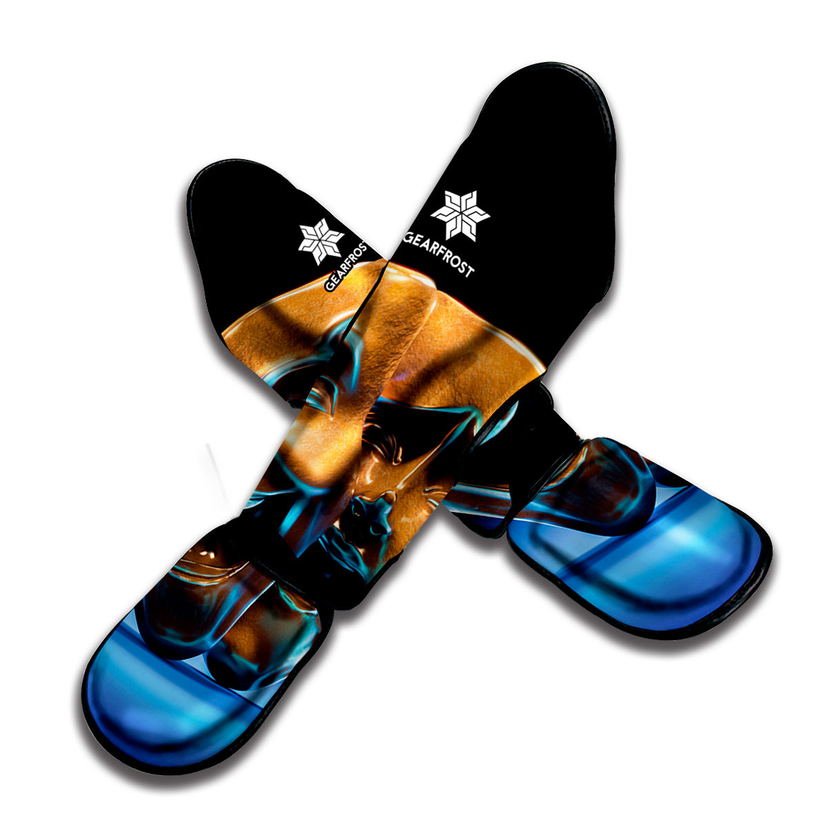 The Sock And Buskin Theatre Masks Print Muay Thai Shin Guard