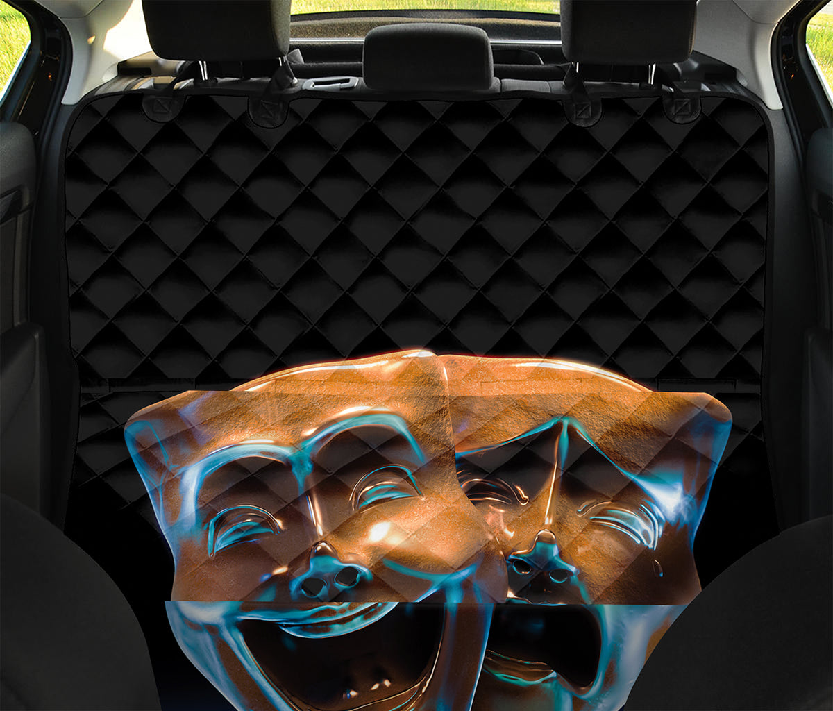 The Sock And Buskin Theatre Masks Print Pet Car Back Seat Cover