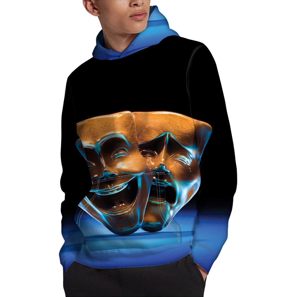 The Sock And Buskin Theatre Masks Print Pullover Hoodie