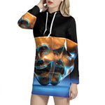 The Sock And Buskin Theatre Masks Print Pullover Hoodie Dress