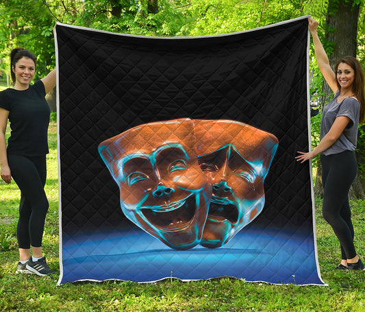 The Sock And Buskin Theatre Masks Print Quilt