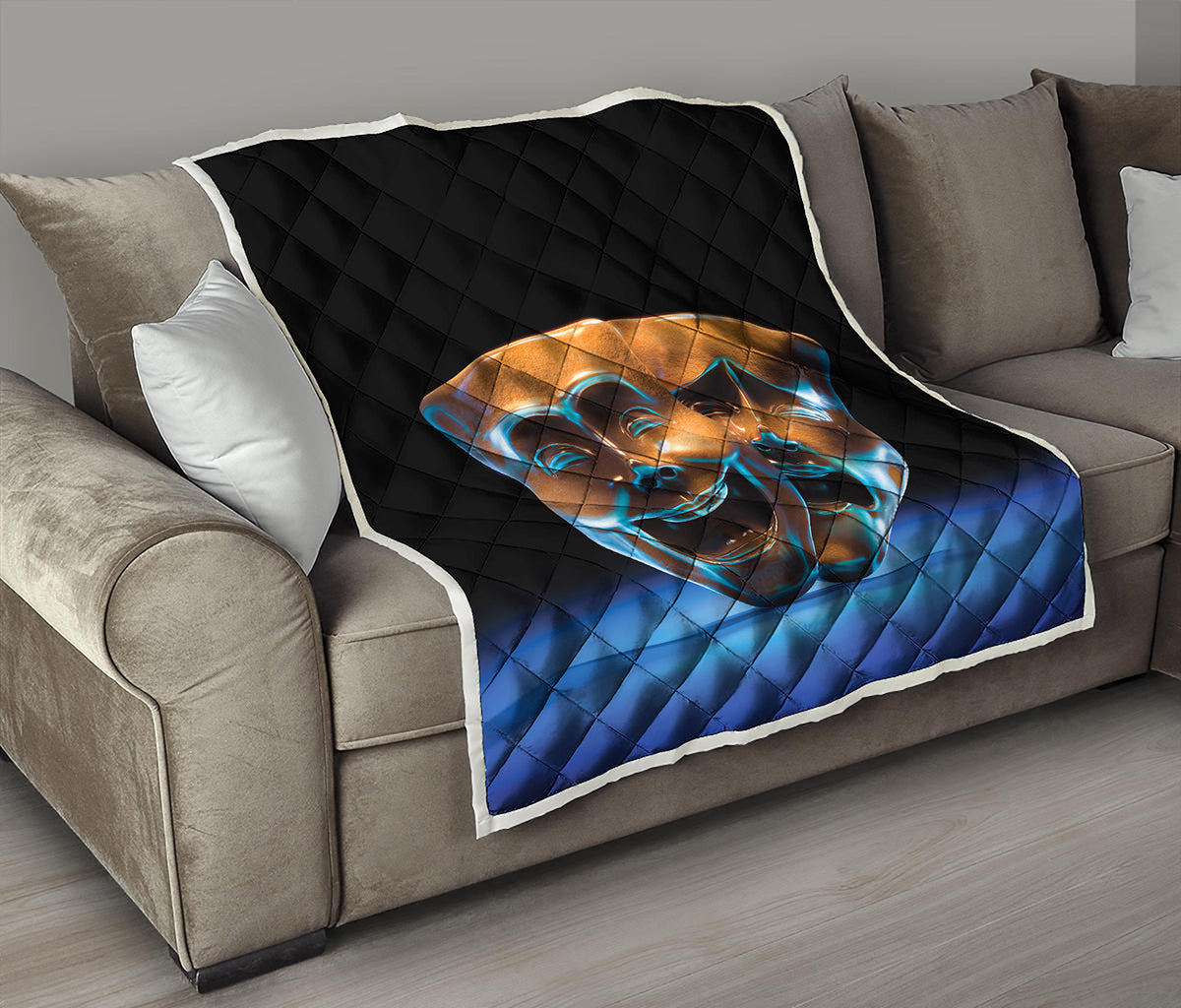 The Sock And Buskin Theatre Masks Print Quilt