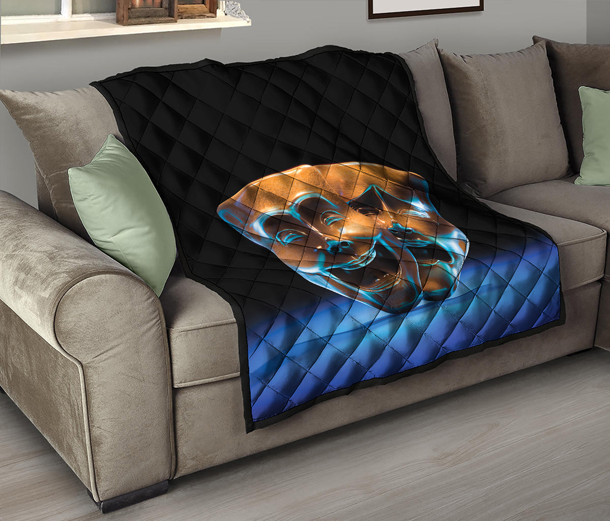 The Sock And Buskin Theatre Masks Print Quilt