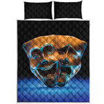 The Sock And Buskin Theatre Masks Print Quilt Bed Set