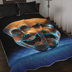 The Sock And Buskin Theatre Masks Print Quilt Bed Set