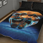 The Sock And Buskin Theatre Masks Print Quilt Bed Set