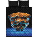 The Sock And Buskin Theatre Masks Print Quilt Bed Set