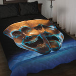 The Sock And Buskin Theatre Masks Print Quilt Bed Set