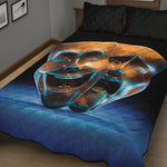 The Sock And Buskin Theatre Masks Print Quilt Bed Set