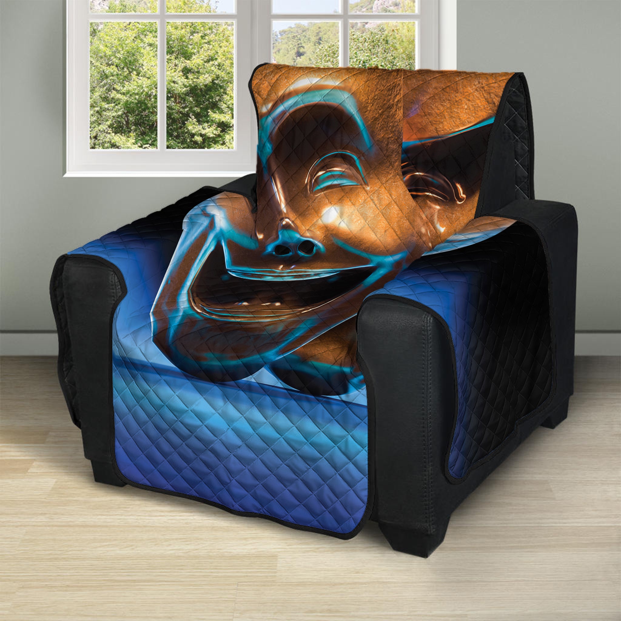 The Sock And Buskin Theatre Masks Print Recliner Protector