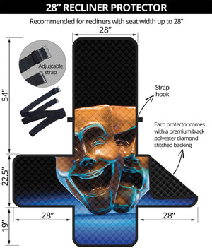 The Sock And Buskin Theatre Masks Print Recliner Protector