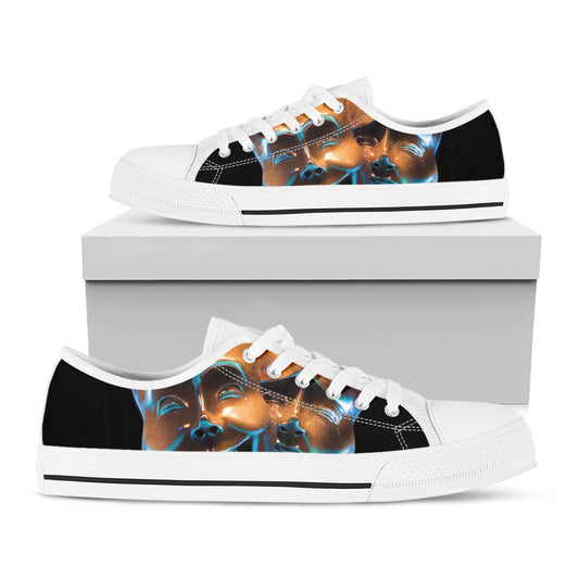 The Sock And Buskin Theatre Masks Print White Low Top Shoes