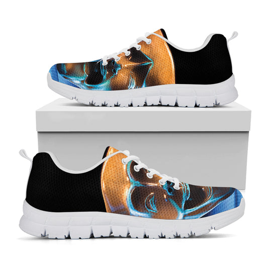 The Sock And Buskin Theatre Masks Print White Sneakers