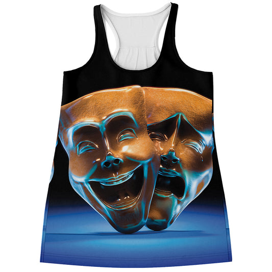 The Sock And Buskin Theatre Masks Print Women's Racerback Tank Top