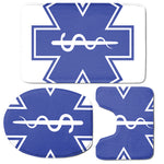 The Star Of Life Paramedic Symbol Print 3 Piece Bath Mat Set