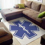 The Star Of Life Paramedic Symbol Print Area Rug