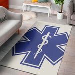 The Star Of Life Paramedic Symbol Print Area Rug