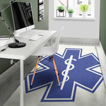 The Star Of Life Paramedic Symbol Print Area Rug