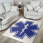 The Star Of Life Paramedic Symbol Print Area Rug