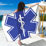 The Star Of Life Paramedic Symbol Print Beach Sarong Wrap