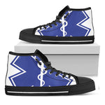 The Star Of Life Paramedic Symbol Print Black High Top Shoes