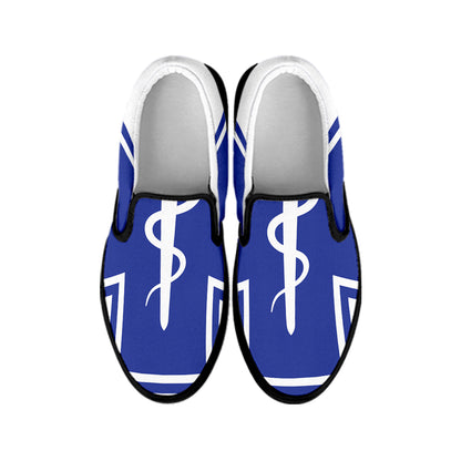 The Star Of Life Paramedic Symbol Print Black Slip On Shoes