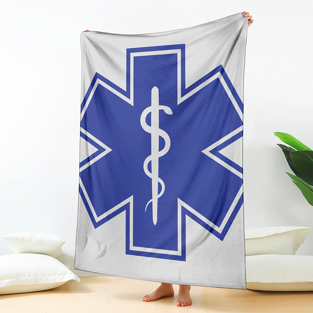 The Star Of Life Paramedic Symbol Print Blanket