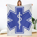 The Star Of Life Paramedic Symbol Print Blanket