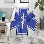The Star Of Life Paramedic Symbol Print Blanket