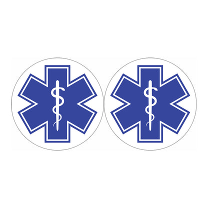 The Star Of Life Paramedic Symbol Print Car Coasters