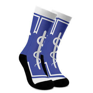 The Star Of Life Paramedic Symbol Print Crew Socks