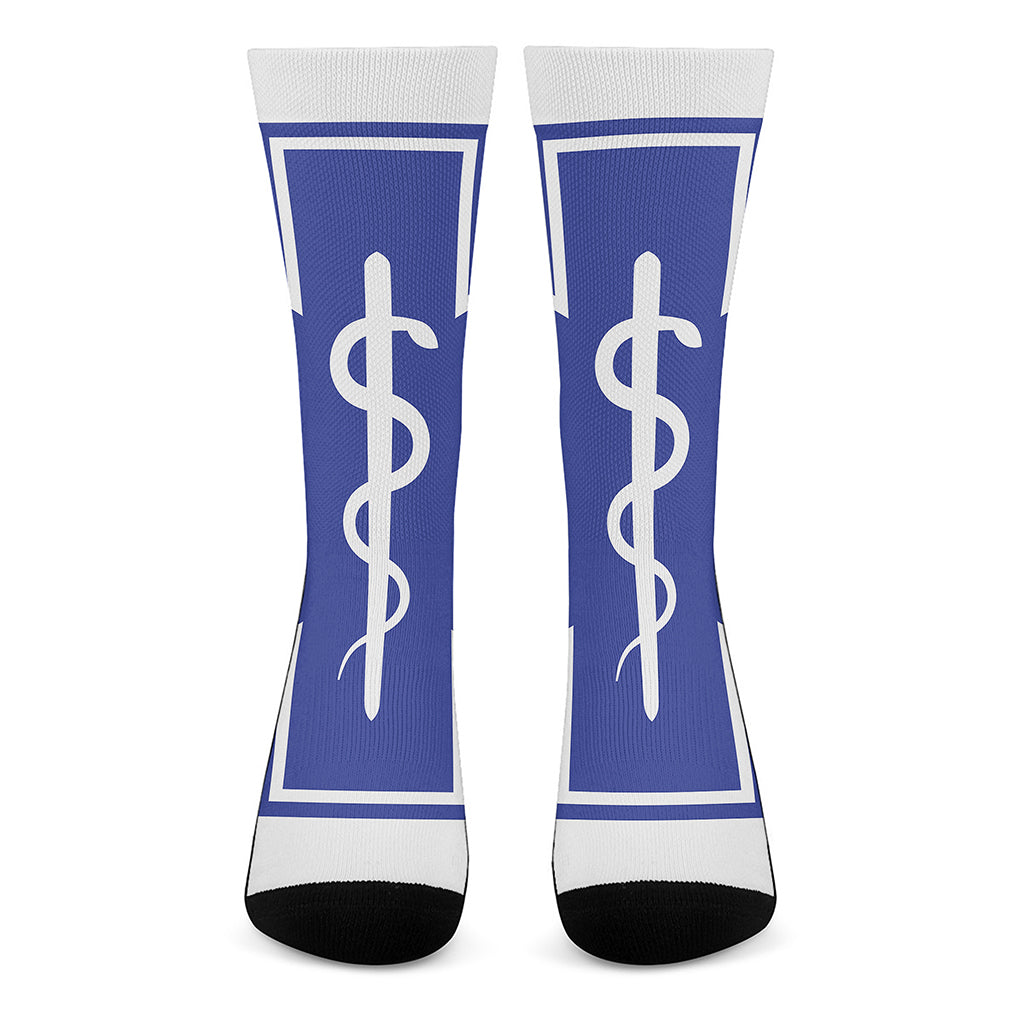 The Star Of Life Paramedic Symbol Print Crew Socks