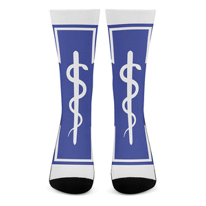 The Star Of Life Paramedic Symbol Print Crew Socks