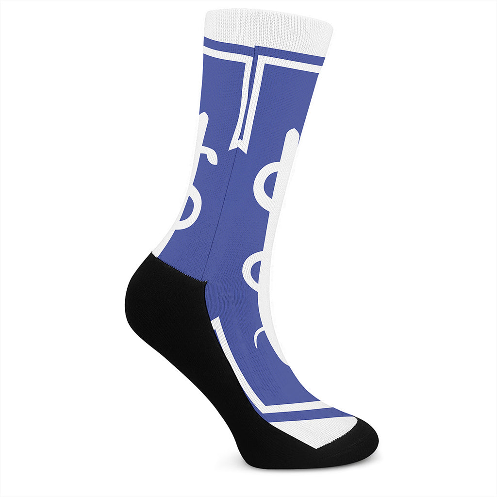 The Star Of Life Paramedic Symbol Print Crew Socks