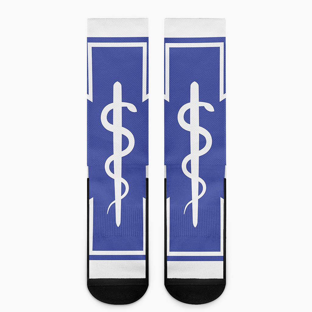 The Star Of Life Paramedic Symbol Print Crew Socks