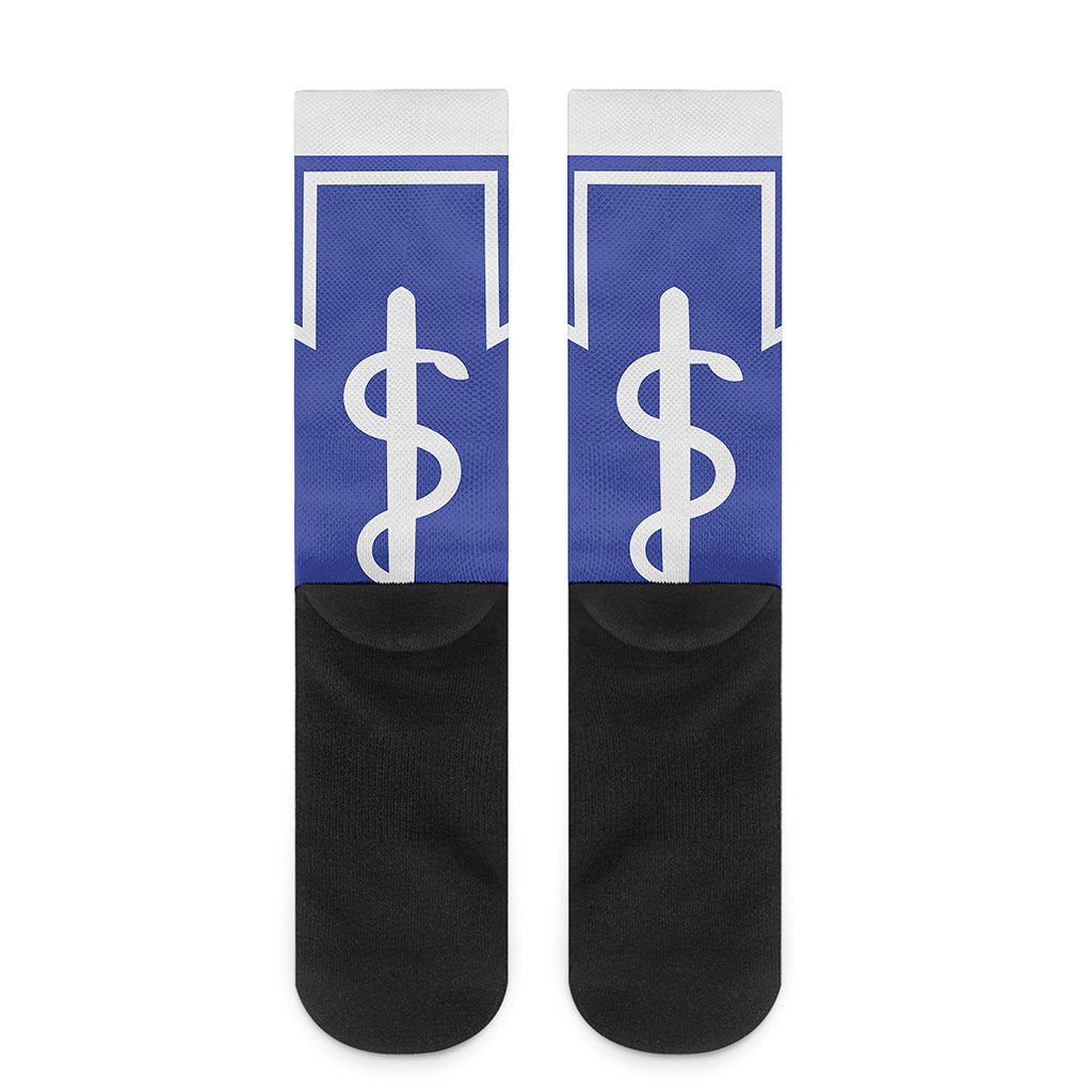 The Star Of Life Paramedic Symbol Print Crew Socks