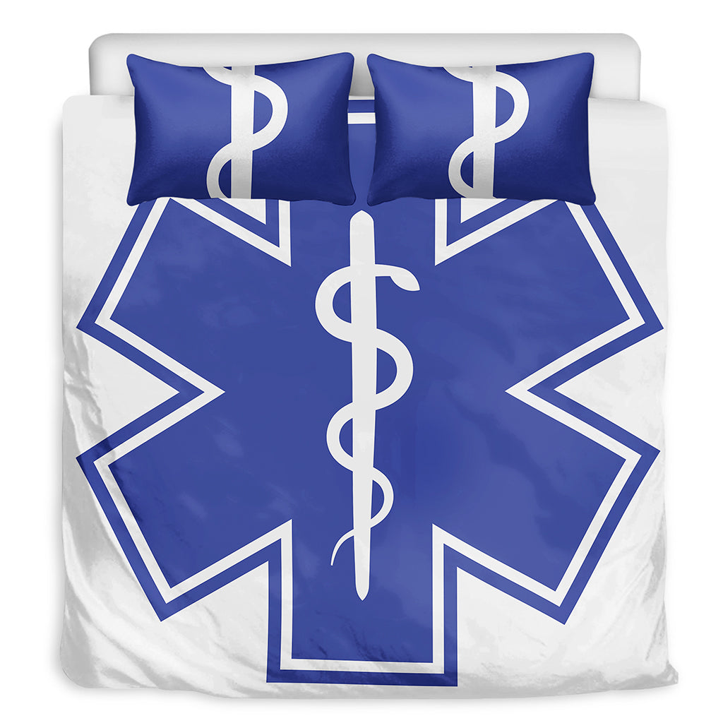The Star Of Life Paramedic Symbol Print Duvet Cover Bedding Set