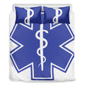 The Star Of Life Paramedic Symbol Print Duvet Cover Bedding Set
