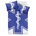 The Star Of Life Paramedic Symbol Print Duvet Cover Bedding Set