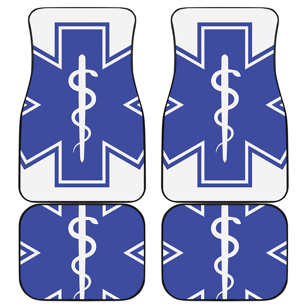 The Star Of Life Paramedic Symbol Print Front and Back Car Floor Mats