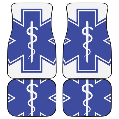 The Star Of Life Paramedic Symbol Print Front and Back Car Floor Mats