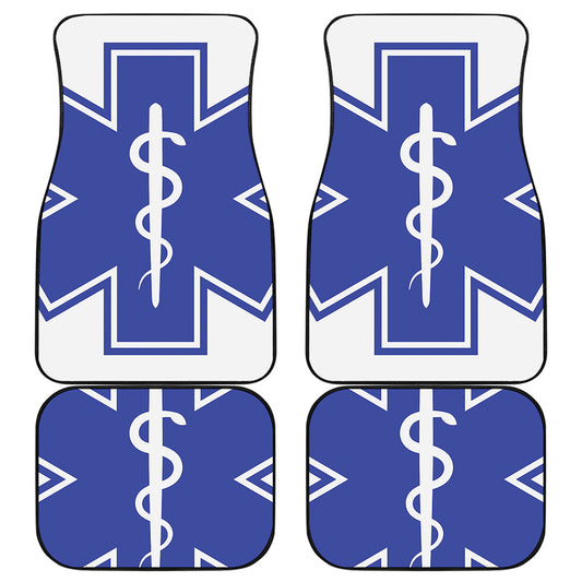 The Star Of Life Paramedic Symbol Print Front and Back Car Floor Mats