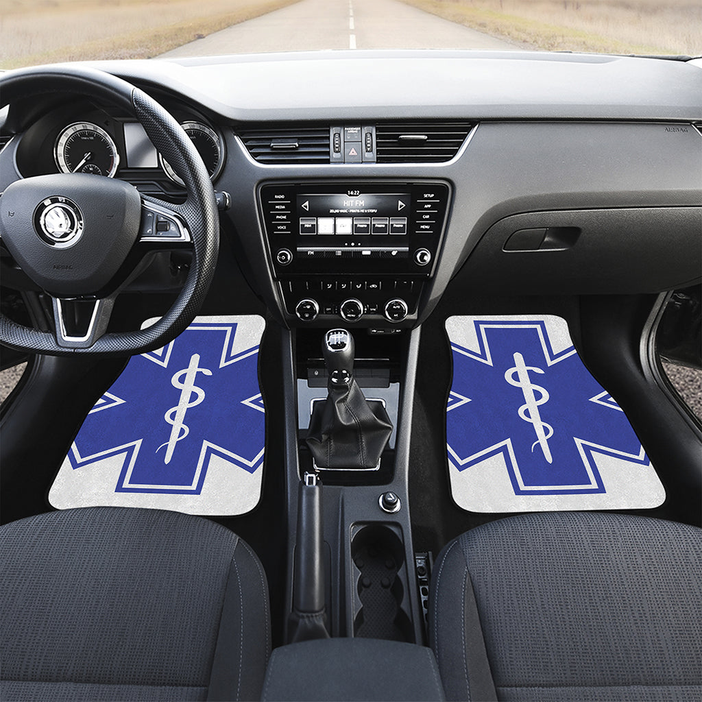 The Star Of Life Paramedic Symbol Print Front and Back Car Floor Mats